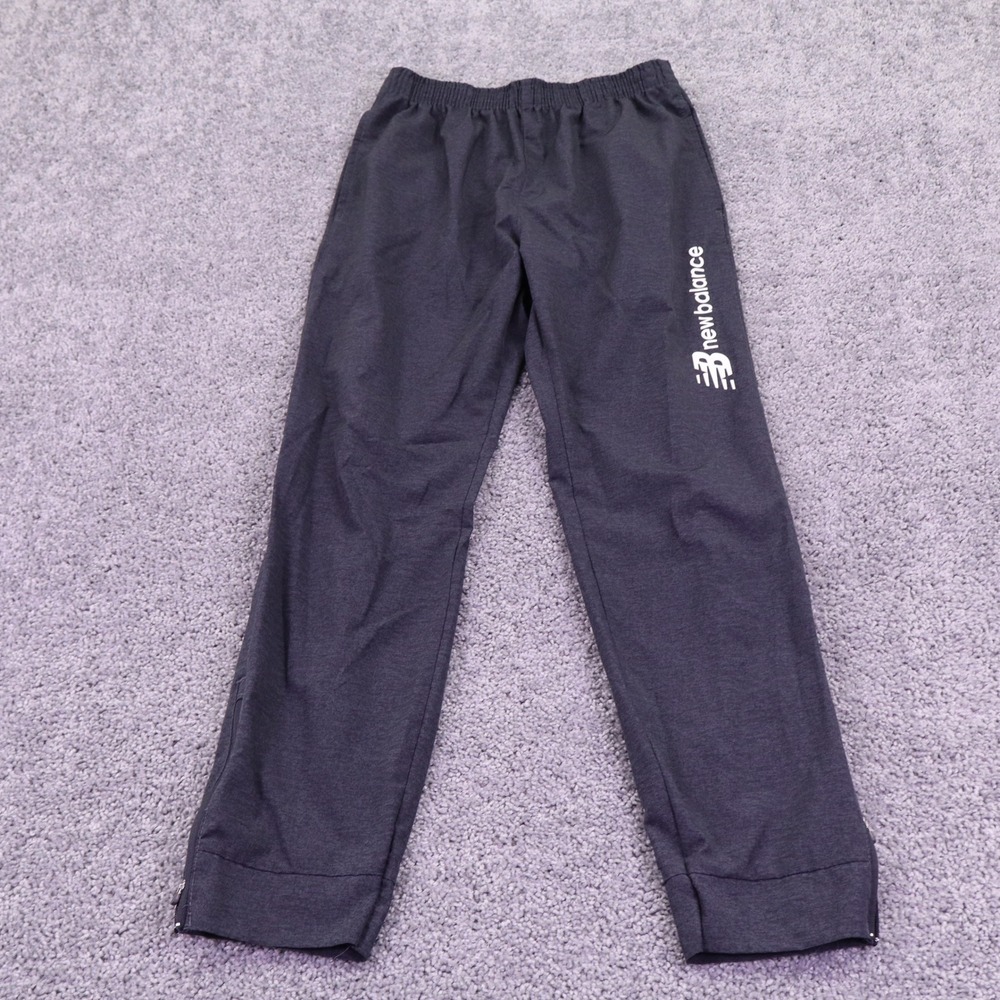 New Balance Track Pants Mens Medium Gray Athletic Running Joggers Ankle Zip